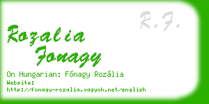 rozalia fonagy business card
